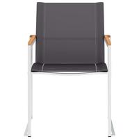 Tuinstoelen 4 st textileen en roestvrij staal grijs - thumbnail