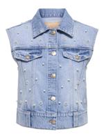 Only Onlonur Pearl Deco Dnm Vest Red Dot Vest Light Blue Denim - thumbnail