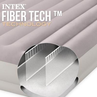 Intex prestige mid-rise luchtbed met usb pomp - tweepersoons