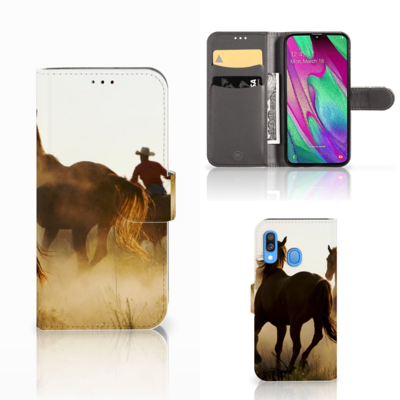 Samsung Galaxy A40 | Telefoonhoesje | Met pasjeshouder | Design Cowboy Samsung Galaxy A40 | Telefoonhoesje | Met pasjeshouder | Design Cowboy