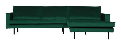 WOOOD Loungebank 'Rodeo' Rechts, Velvet, kleur Green Forest