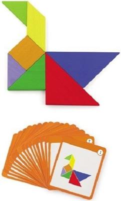 VIGA magnetisch tangram, h: 1 cm, l: 10 cm, b: 10 cm, 35 onderdelen/ 1 doos