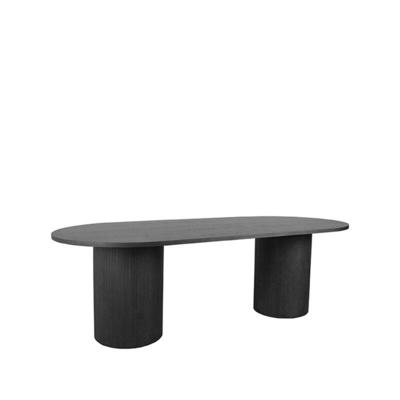 LABEL51 Ovale Eettafel 'Oliva' Zwart Eiken, 240 x 120cm