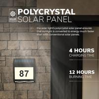 Numa - LED Solar Huisnummer - Wandlamp - 3000K Warm wit - 40 Lumen - Schemerschakelaar - Polykristal solar - IP65 - Zwart - Solar huisnummerverlichting - thumbnail