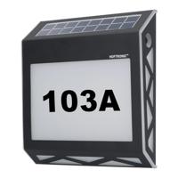 Numa - LED Solar Huisnummer - Wandlamp - 3000K Warm wit - 40 Lumen - Schemerschakelaar - Polykristal solar - IP65 - Zwart - Solar huisnummerverlichting - thumbnail