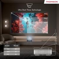 Thomson Sirius PG55B Draagbare Smart Laserprojector met Google TV, Ingebouwde Batterij, Ultra Short Throw, 600 ANSI Lumen, HDR10+, Dolby Audio, Autofocus, Wi-Fi, Bluetooth – Zwart - thumbnail