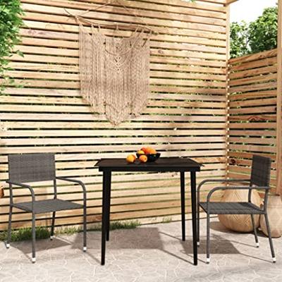 3-delige Tuinset grijs