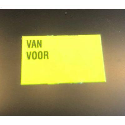 Etiket 2616 recht fl.geel Van Voor semi