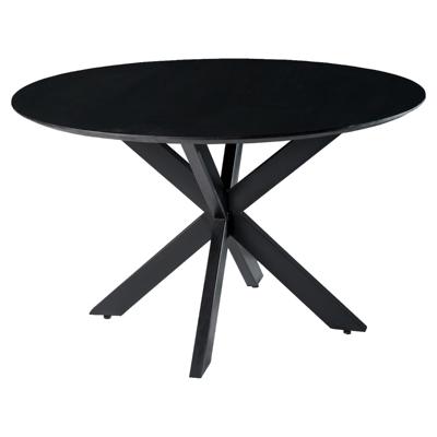 Ronde Eettafel 'Oslo' Black, Mangohout en staal, 130cm Ronde Eettafel 'Oslo' Black, Mangohout en staal, 130cm