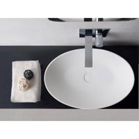 Opbouwwastafel Ideavit Solidthin 60x40x14.5 cm Solid Surface Mat Wit - thumbnail