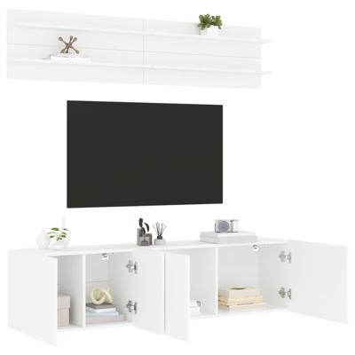 6-delige Tv-meubelset bewerkt hout wit