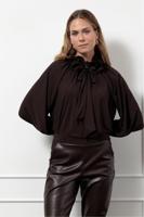 Studio Anneloes Palmer Ruffle Blouse Blouse 8700 Espresso - thumbnail