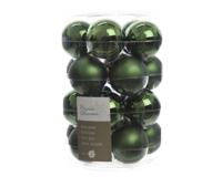 20 Kerstballen glas glans-mat diameter 6cm Dennen groen KSD - Ksd - thumbnail