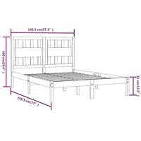 Bedframe massief grenenhout wit 140x190 cm - thumbnail