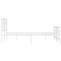 Bedframe met hoofd- en voeteneinde metaal wit 200x200 cm - thumbnail