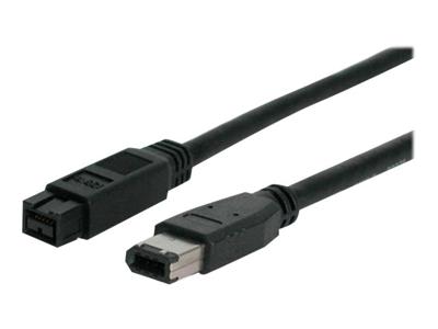 StarTech.com 6ft IEEE-1394 Firewire kabel 9-6 M/M - IEEE 1394 kabel - 6 pin FireWire (M) naar FireWire 800 (M) - 6 m - zwart - 1394_96_6