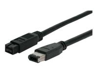 StarTech.com 6ft IEEE-1394 Firewire kabel 9-6 M/M - IEEE 1394 kabel - 6 pin FireWire (M) naar FireWire 800 (M) - 6 m - zwart - 1394_96_6 - thumbnail