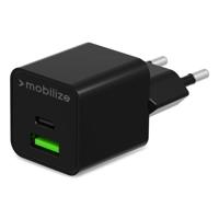 Mobilize USB + USB-C snellader 30W zwart - 9550191 - thumbnail