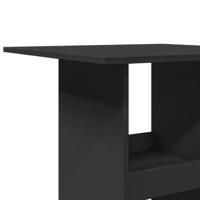 Bartafel met opbergruimte 60x60x102 cm bewerkt hout zwart - thumbnail