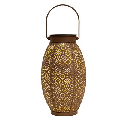 Anna's Collection Solar lantaarn metaal oud roze 24 x 13 cm, Roze