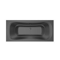 Xenz Nassau Duobad - 200x90x52 - afvoer Midden - acryl - ebony 6833-29 - thumbnail