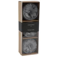 Countryfield drijfkaars bollie grijs 7 cm set van 3 | 12 stuks - thumbnail