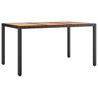 5-delige Tuinset met kussens poly rattan zwart - thumbnail