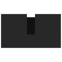 Badkamerkast 58x33x60 cm bewerkt hout zwart - thumbnail