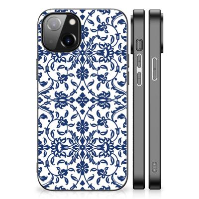 Apple iPhone 13 | iPhone 14 Bloemen Hoesje Flower Blue Apple iPhone 13 | iPhone 14 Bloemen Hoesje Flower Blue