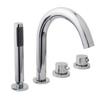 Wiesbaden Caral 4-gats badrandthermostaat afbouwset chroom - thumbnail