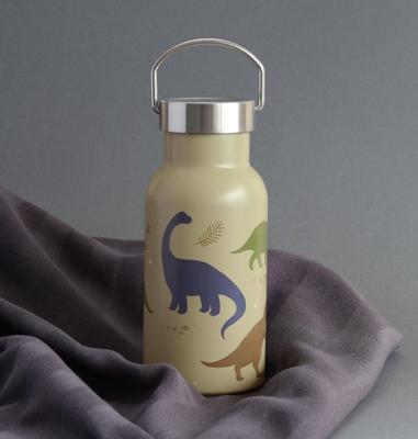 Roestvrijstalen fles voor jongens DINOS A Little Lovely Company, 350 ml kaki - thumbnail