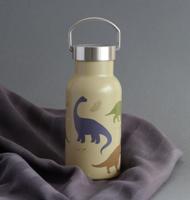 Roestvrijstalen fles voor jongens DINOS A Little Lovely Company, 350 ml kaki - thumbnail