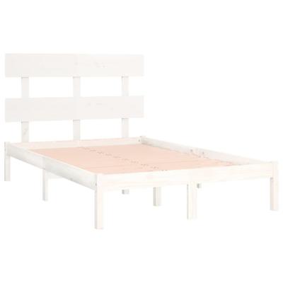 Bedframe massief hout wit 120x190 cm