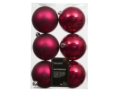 6 onbreekbare kerstballen festive pink 8 cm 6 onbreekbare kerstballen festive pink 8 cm