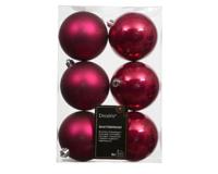 6 onbreekbare kerstballen festive pink 8 cm - thumbnail