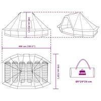 Familie Tipi Tent met dak Groen 466 x 310 x 240 cm - thumbnail