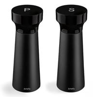 Amefa houten peper-zout molen set 15 cm 2 stuks zwart - thumbnail