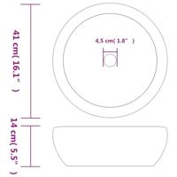 Opzetwasbak rond 41x14 cm keramiek zwart en blauw - thumbnail