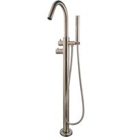 Wiesbaden Caral Thermostatische Badmengkraan - Vrijstaand - Geborsteld Staal - thumbnail