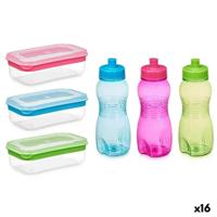Picknickhouder met Fles Leknes Blauw Groen Roze Polyethyleen Polypropyleen (16 Stuks) - thumbnail