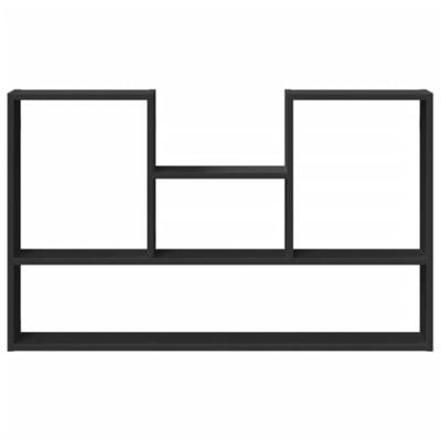 Wandschap 99x15x60 cm bewerkt hout zwart Wandschap 99x15x60 cm bewerkt hout zwart