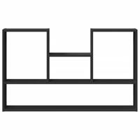 Wandschap 99x15x60 cm bewerkt hout zwart - thumbnail