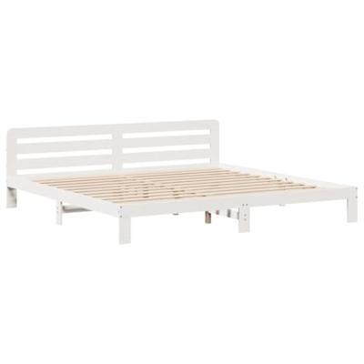 Bedframe zonder matras massief grenenhout wit 200x200 cm