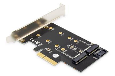 Digitus DS-33170 2 + 1 poorten M.2-controller PCIe Geschikt voor: 2230, 2242, 2260, 2280 Incl. Low-Profile slotplaat