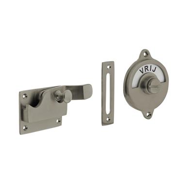 Intersteel WC-overslag met bocht vrij/bezet - nikkel mat