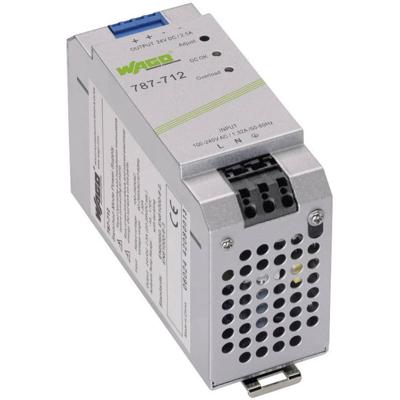WAGO 787-712 DIN-rail netvoeding 24 V/DC 2.5 A 60 W Aantal uitgangen:1 x Inhoud 1 stuk(s)