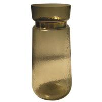 PTMD vaas quilio shaped glas bruin 30 cm | 2 stuks - thumbnail