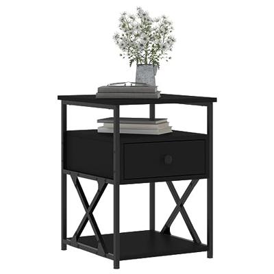 Nachtkastjes 2 st 40x42x55 cm bewerkt hout zwart