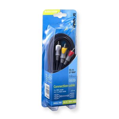 Scanpart aansluitkabel 3tulp(m)-(m) 2.5m