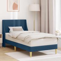 Bedframe met hoofdeinde Blauw 100 x 200 cm Stof - thumbnail